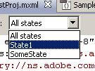 States selector for code view